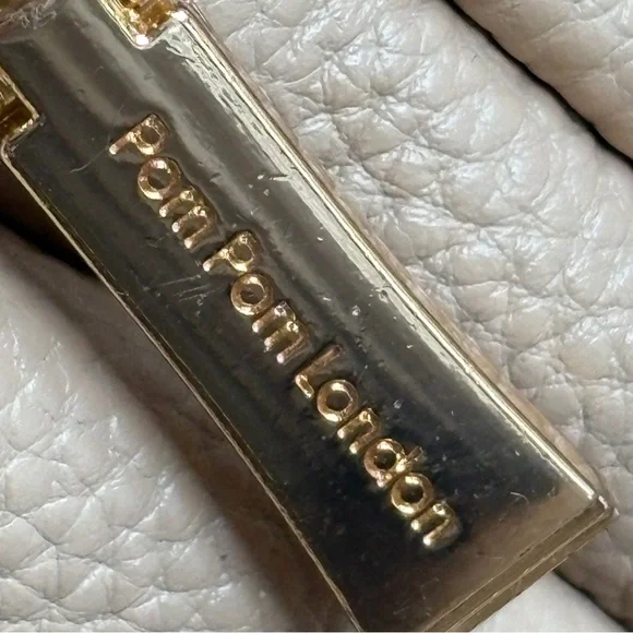 Pom Pom London Original Crossbody Bag Purse Stone Beige NEW - Picture 11 of 16